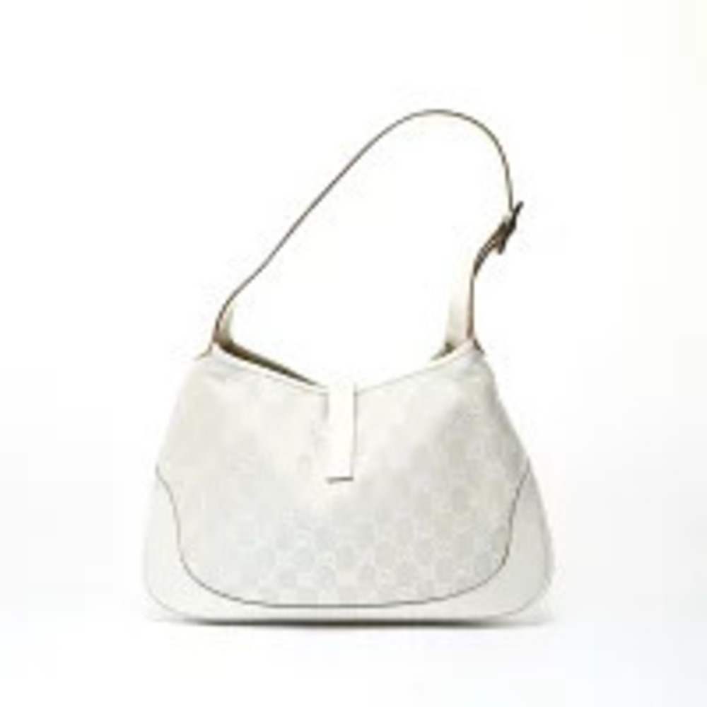 Gucci GG Canvas Hobo Jackie Shoulder Bag White